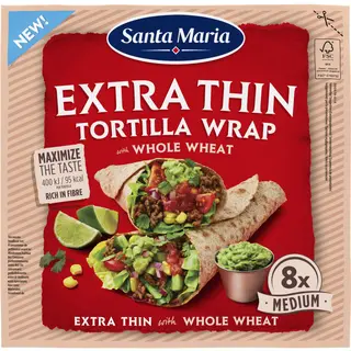 Santa Maria Extra thin tortilla whole wheat medium