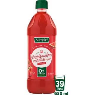 Slimpie Watermeloen aardbei siroop 0% suiker