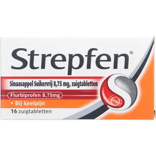 Strepfen Sinaasappel suikervrij zuigtabletten 75mg