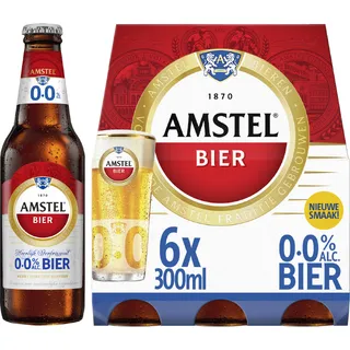 Amstel Pilsener 0.0 Bier Fles 6 x 300ml 6-pack
