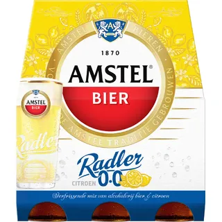 Amstel Radler Citroen 0.0 Bier Fles 6 x 300ml 6-pack