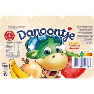Danoontje Fruitkwark banaan aardbei abrikoos 6-pack
