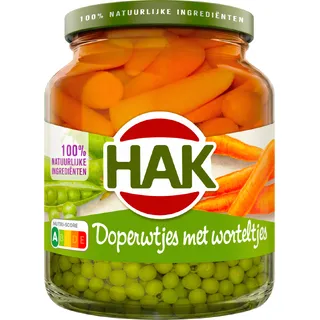 Hak Doperwtjes met worteltjes