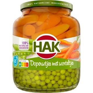 Hak Doperwtjes met worteltjes