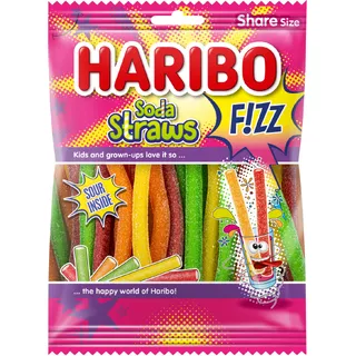 Haribo Soda straws f!zz zuur