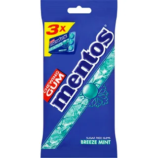 Mentos Gum Breeze Mint Suikervrij Blister 3pack