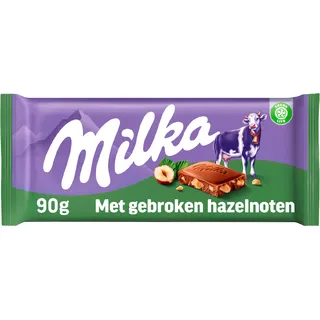 Milka Chocoladereep gebroken hazelnoten