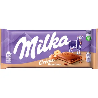 Milka Chocoladereep hazelnoot crème