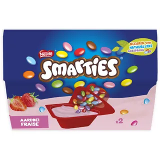 Nestlé Smarties yoghurt aardbei 2-pack