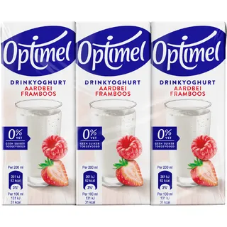 Optimel Langlekker drinkyoghurt aardbei framboos 6-pack