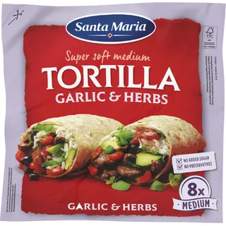 Santa Maria Tortilla wraps garlic&herbs 8x medium