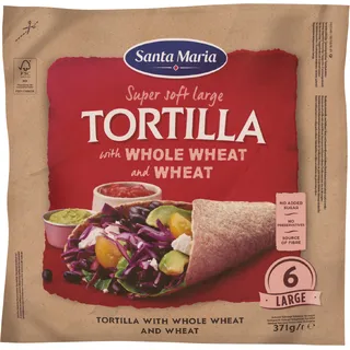 Santa Maria Tortilla wraps met volkorentarwe 6x larg