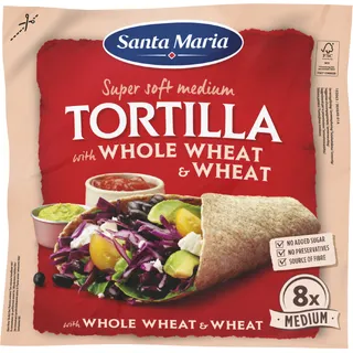Santa Maria Tortilla wraps met volkorentarwe 8x med