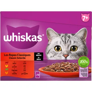 Whiskas 7+ Classic selectie in saus 12-pack