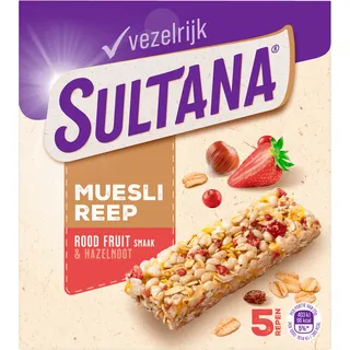 Verkade Sultana Mueslireep rood fruit & hazelnoot