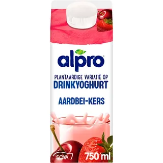 Alpro Plantaardige drinkyoghurt aardbei-kers