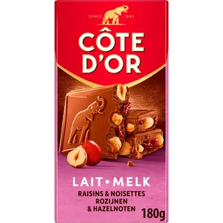 Cote d'Or Chocoladereep rozijnen hele hazelnoot