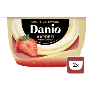 Danio Luchtige kwark aardbei vanille 2-pack