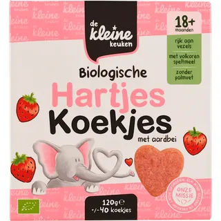 De Kleine Keuken Biologische hartjes koekjes aardbei