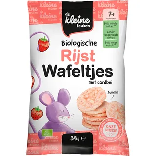 De Kleine Keuken Biologische rijstwafeltjes aardbei
