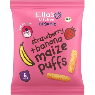 Ella's Kitchen Maize puffs aardbei + banaan 6m+ bio