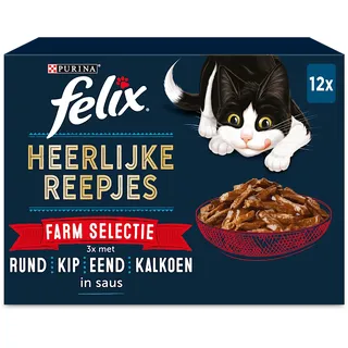 Felix Heerlijke reepjes farm selectie in saus 12-pack