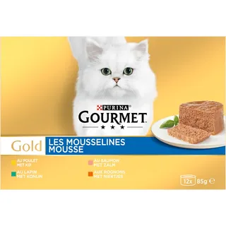 Gourmet Gold mousse met kip zalm niertjes konijn 12-pack