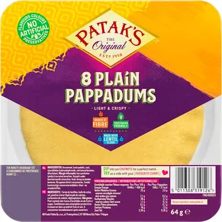 Patak's Pappadums naturel kant-en-klaar