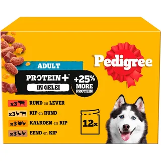 Pedigree Adult protein+ selectie in gelei 12-pack