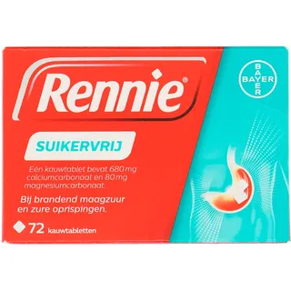 Rennie Suikervrij Kauwtablet bij brandend maagzuur,