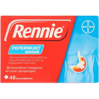 Rennie Pepermunt Kauwtablet bij brandend maagzuur,