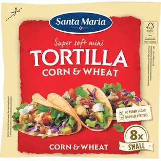 Santa Maria Tortilla wraps corn & wheat 8x small