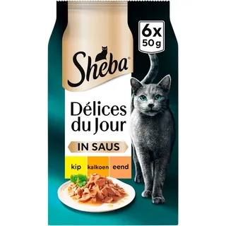 Sheba Délices du jour in saus kip & kalkoen 6-pack