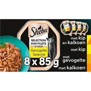 Sheba Mini filets gevogelte in saus 8-pack