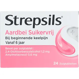 Strepsils Aardbei suikervrij zuigtabletten