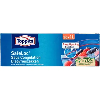 Toppits Safeloc diepvrieszakken 1 liter