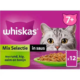 Whiskas 7+ Mix selectie in saus 12-pack