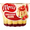 Mona Vanillepudding met aardbeiensaus